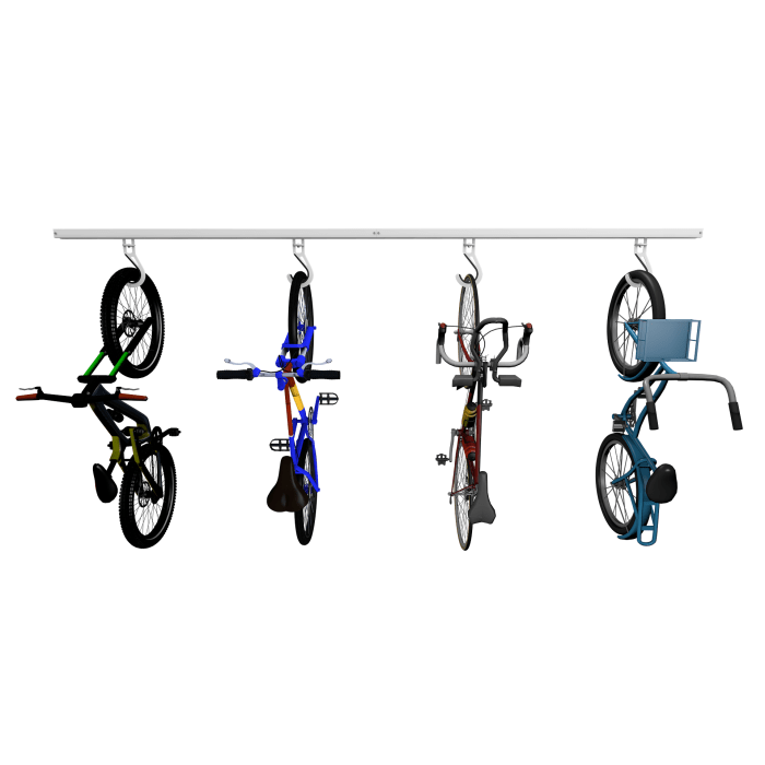 4 bikes attached to the Bike Slide front centered view