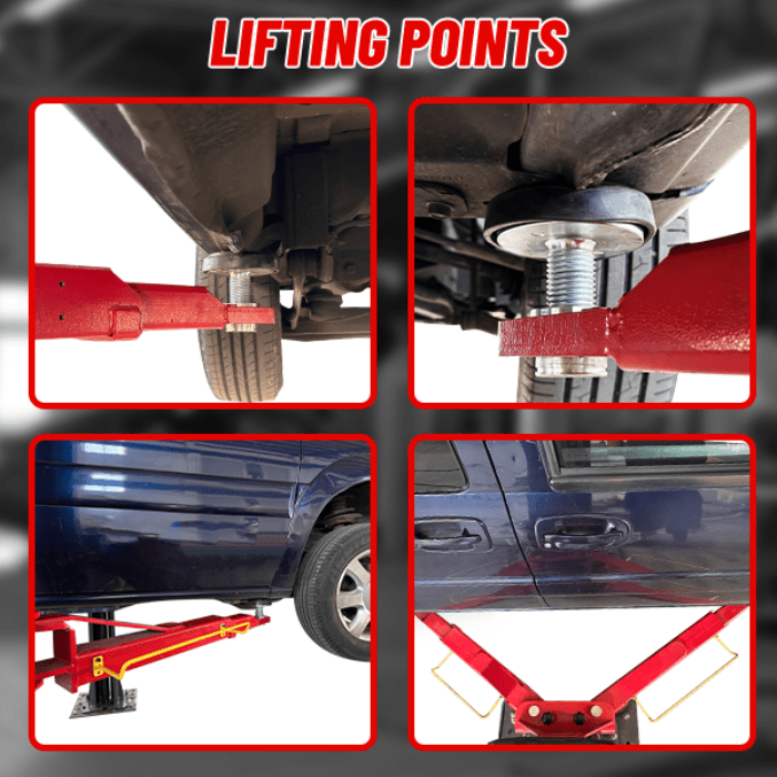 4 different angles of the AM120SD 2 Post Car Lift by Katool