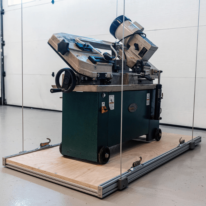 A industrial machine on the Automatic Attic Storage Lift