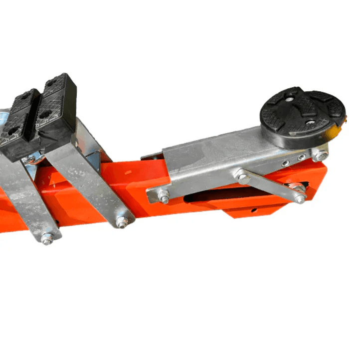 Adjustable clamping arms and swivel pads on the Katool KT-YA260 Frame Straightener for secure vehicle frame alignment.