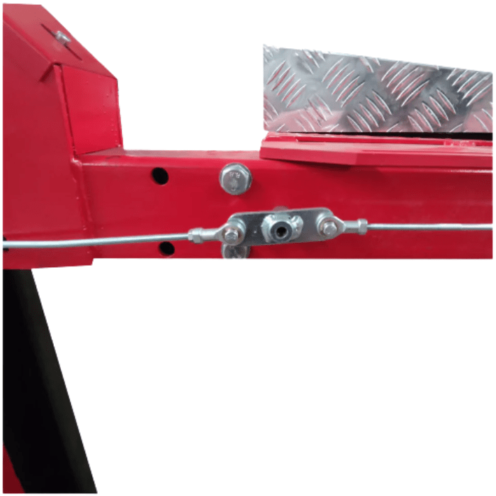 Cable and pulley system shown on the Katool KT-4H950 9,500 lb 4 post lift.