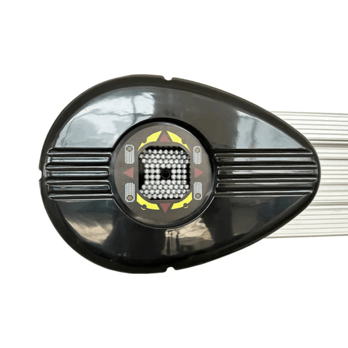 Close-up of the Katool AV533 alignment machine’s camera unit, featuring a high-precision sensor for 3D wheel measurements.