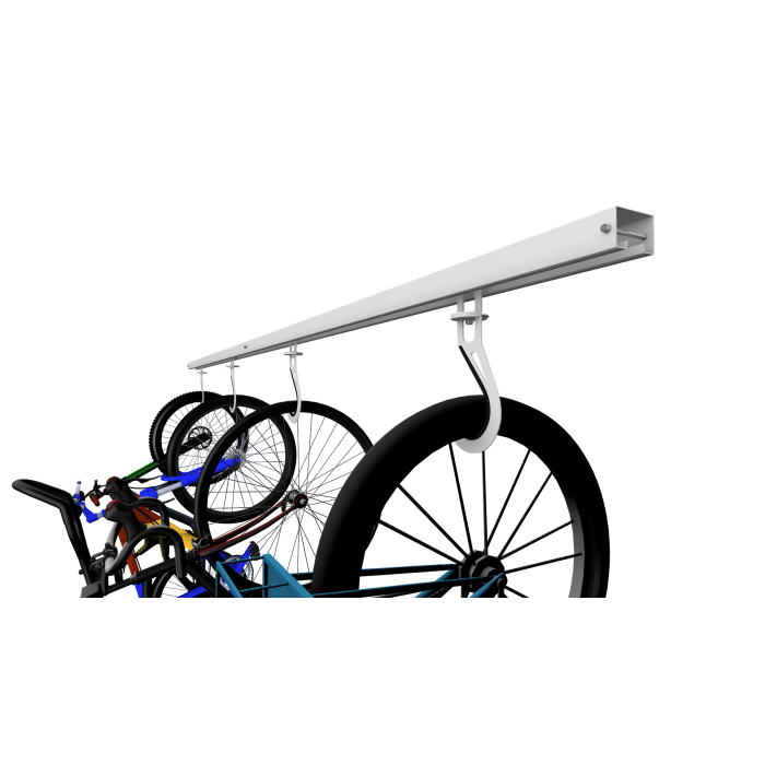 Close-up right side view of the E-Z Bike Slide PRO with 4 bikes