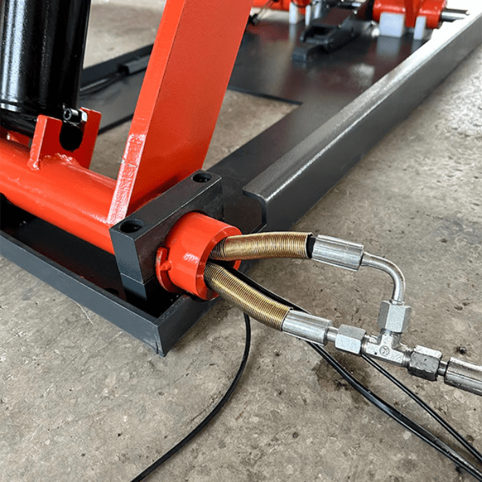 Closeup view of the X90E 8000lb Mid Rise Scissor Lift by Katool