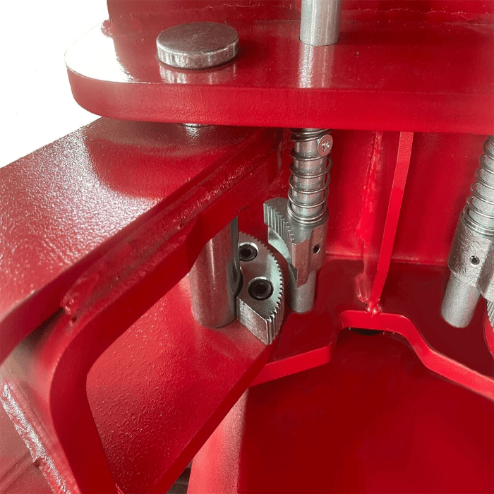 Closeup view of the hydraulics on the Katool Two Post 12,000lbs Car Lift