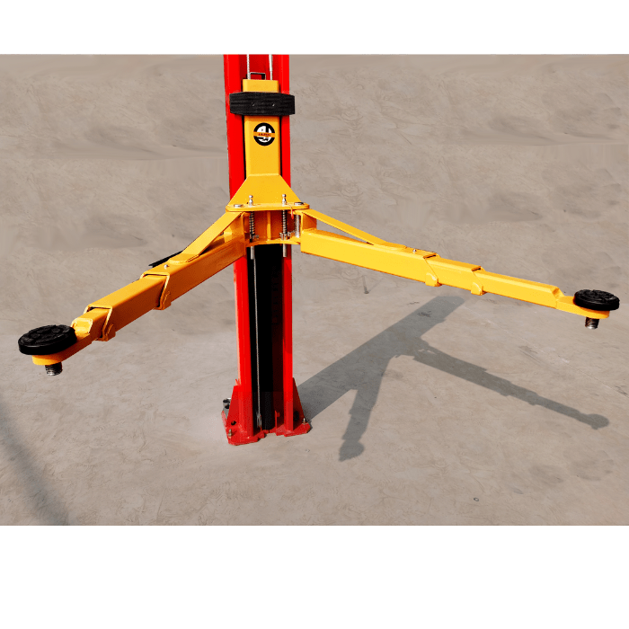 Elevated view of one post for the M120 12,000lbs Single Point Lock 2 Post Car Lift