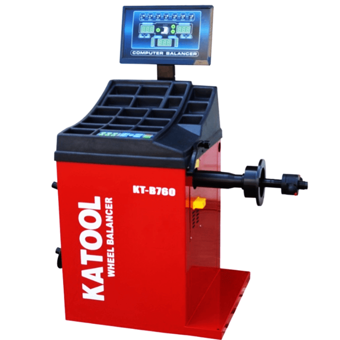 Front right side view of the Katool KT-B760 Balancer from the Katool Tire Changer KT-T835 & Wheel Balancer KT-B760