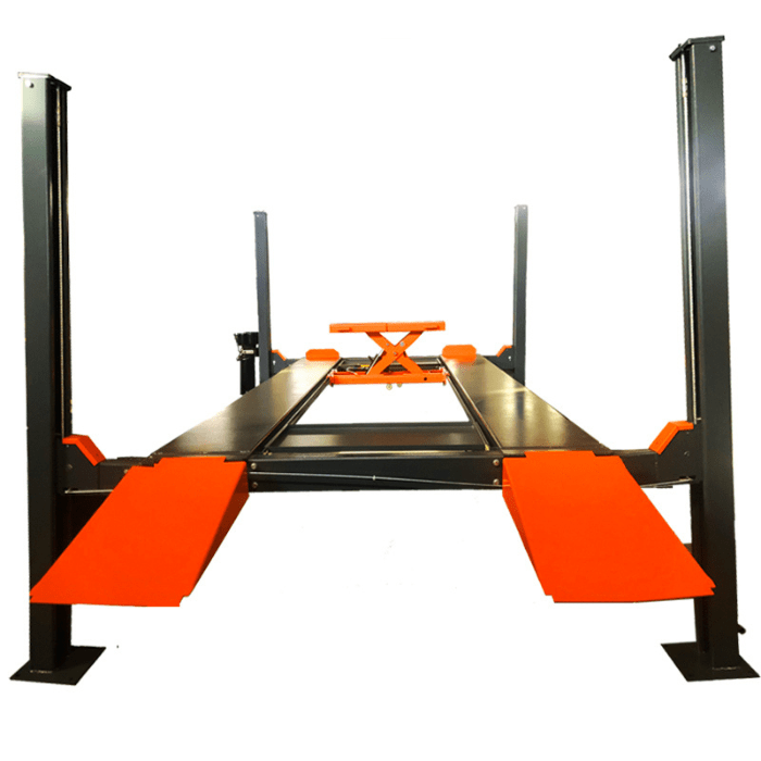 Front side view of the Katool 4H110 Car Lift not holding a car