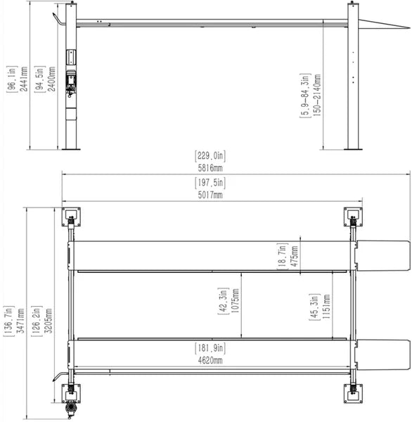 Katool 4h110 lift dimension sheet