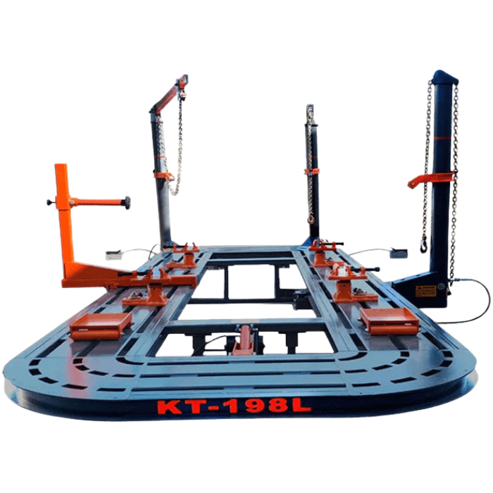 Katool KT-198L Auto Body Frame Machine with multiple pulling towers and heavy-duty clamp system for vehicle frame straightening