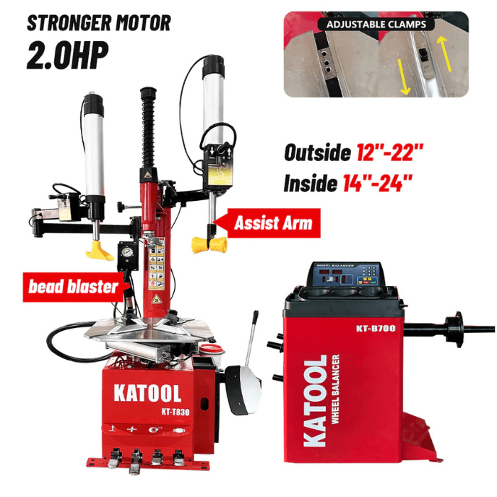Katool KT-T830 and KT-B700 Tire Machine Combo