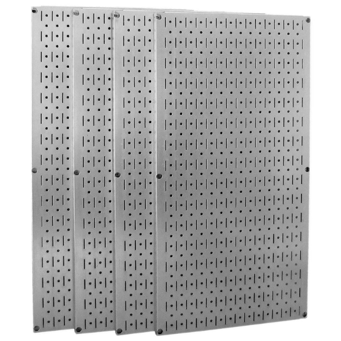 Multiple panels for the Pro-Grade Pegboard Organizer Kit - Galvanized Pegboard with Accessories side by side front side view