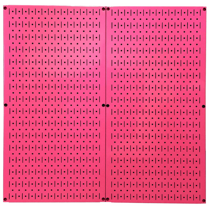 Pink variant of the Wall Control Galvanized Steel Metal Pegboard Pack 32in x 16in