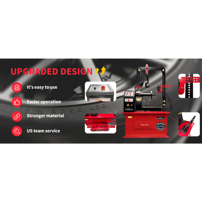 Promotional banner highlighting the Katool WL70 Rim Straightener’s upgraded design, user-friendly controls, robust construction, and U.S.-based service support.