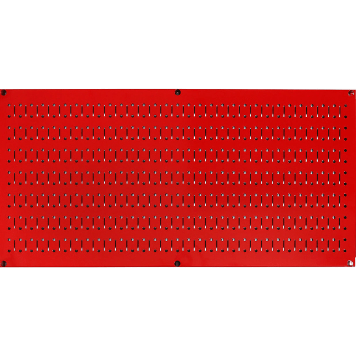 Red variant of the 16in x 32in Horizontal Metal Pegboard