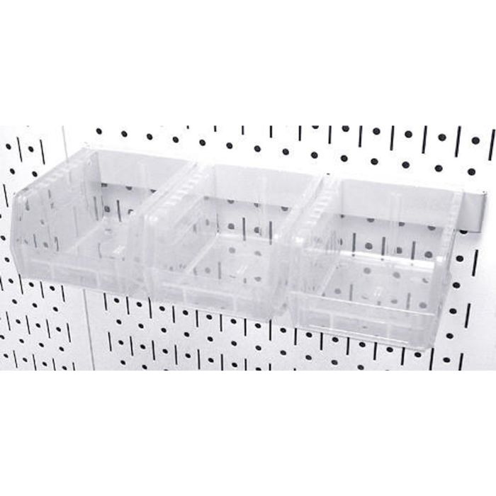 Showing clear bins from the Wall Control Perfect Starter Accessory Pack