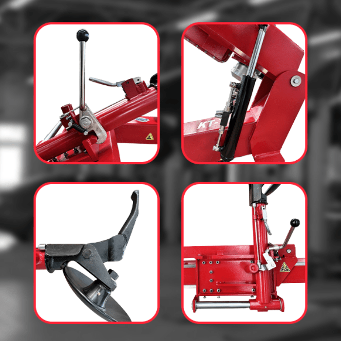 Showing the 4 main features of the Katool T160 Tire Changer
