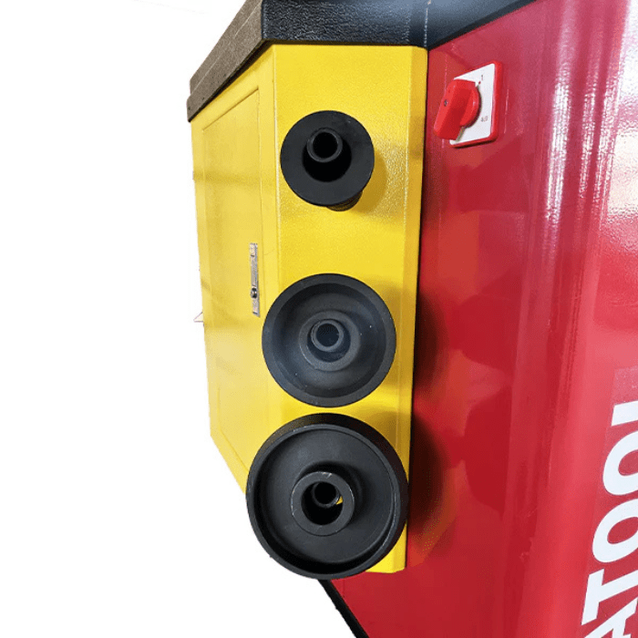 Showing the closeup view of the right side of the Katool B795L Truck & Car Wheel Balancer
