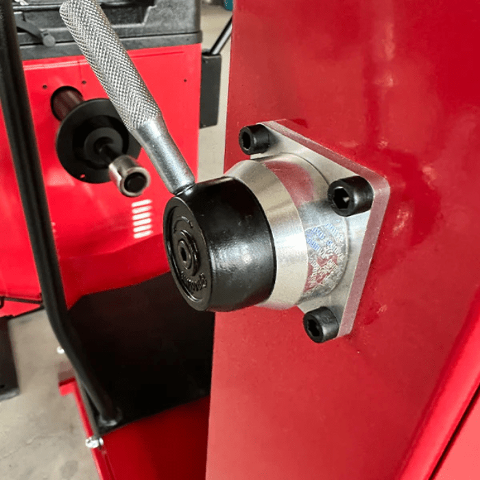 Showing the lever for the Katool B795L Wheel Balancer