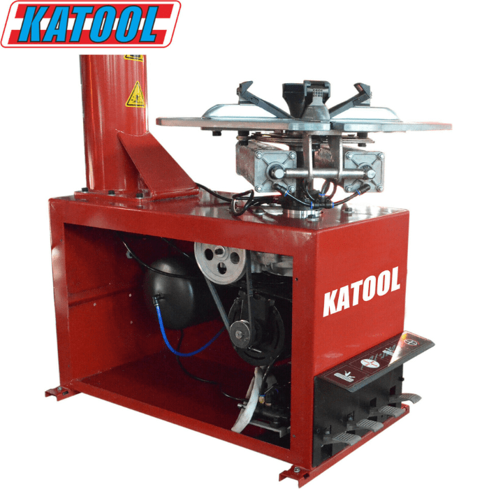 Side view of the Katool T800 Tire Changer with the panel off