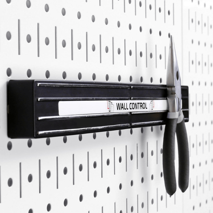 Side view of the Magnetic Tool Holder Organizer with a tool mounted to it