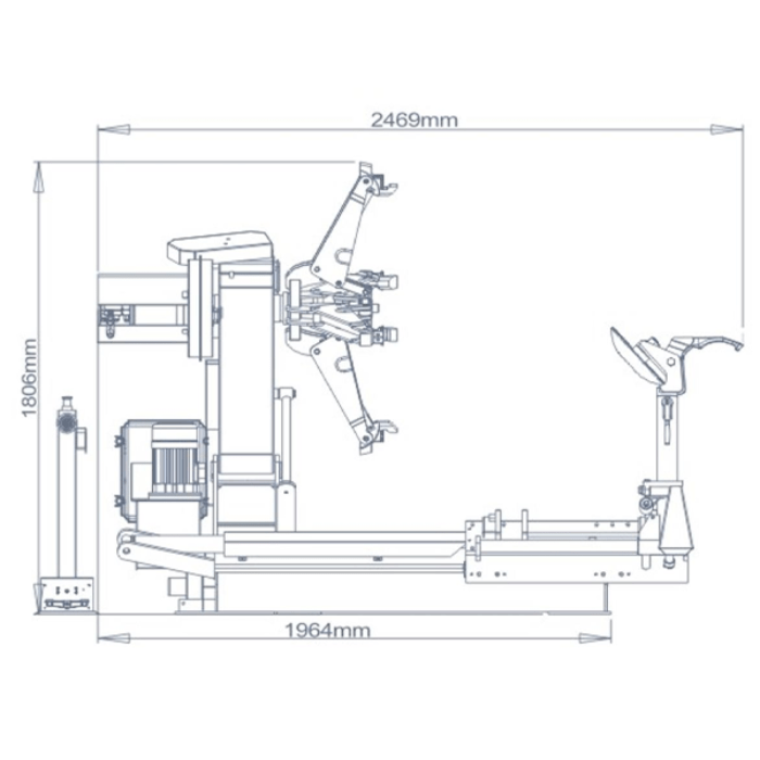 Specs sheet for the Katool T160 Heavy Duty Truck Tire Changer