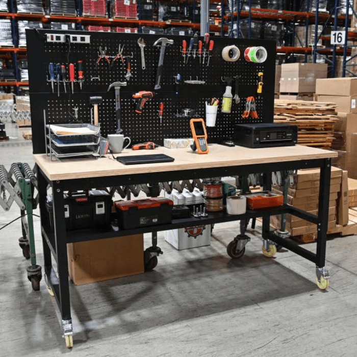 The Industrial Workbench in an industrial setting with tools and other materials on it