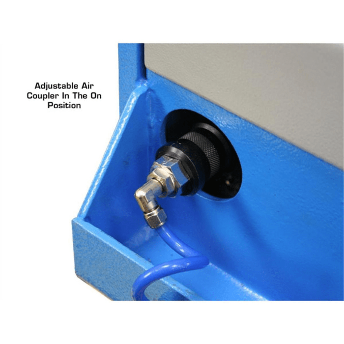 The 12ASL comes equipped with an adjustable air coupler—securely positioned to keep your pneumatic connections tight and operational throughout every lift cycle.