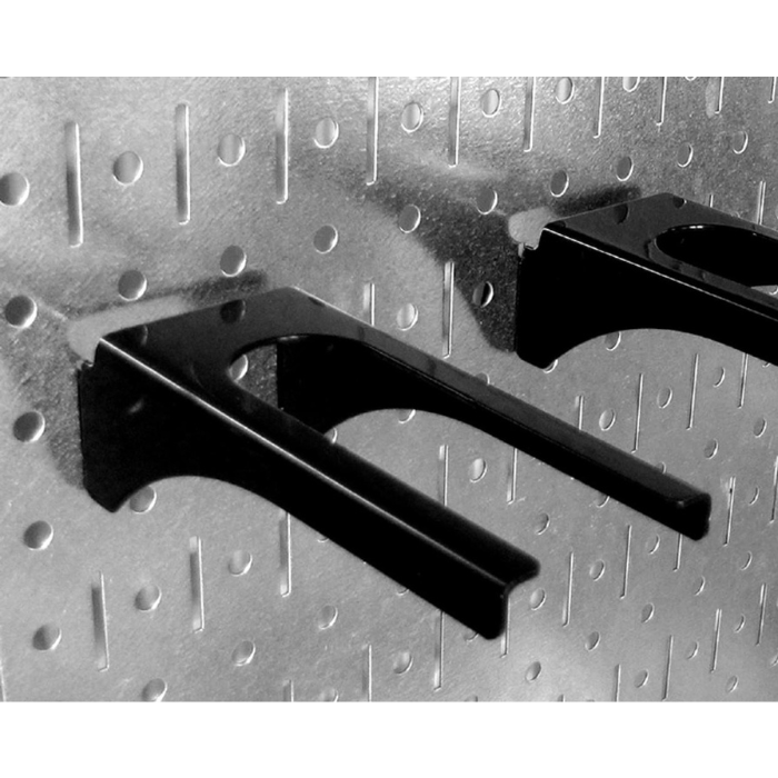 The 4 ft Metal Pegboard Basic Tool Organizer Kit handle bracket close-up