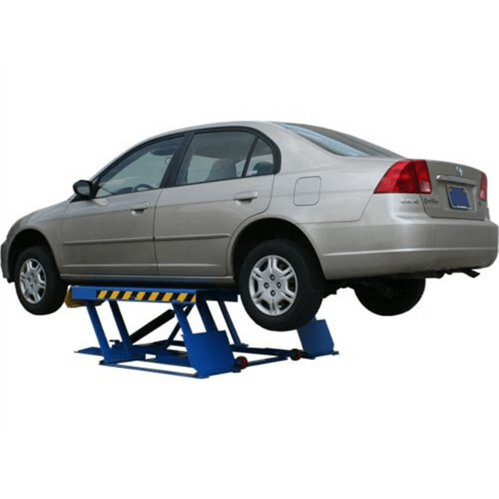 The Atlas LR06 scissor lift makes light work of compact sedans—ideal for tire rotations, brake jobs, and general maintenance in tight spaces.