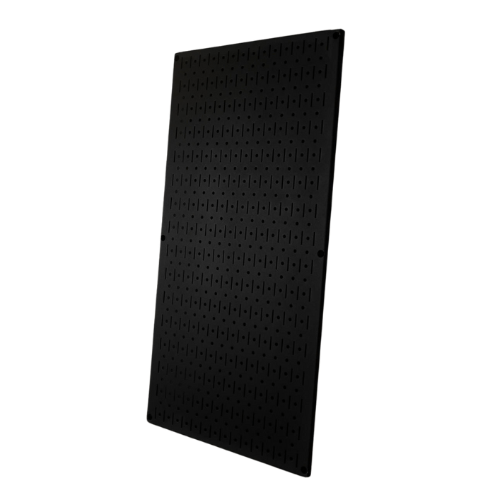 The Stealth Black variant of the Signature Series Textured Pegboard Panel by Wall Control
