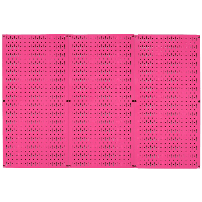 The Ultimate Metal Pegboard Kit with a pink pegboard no accessories or tools