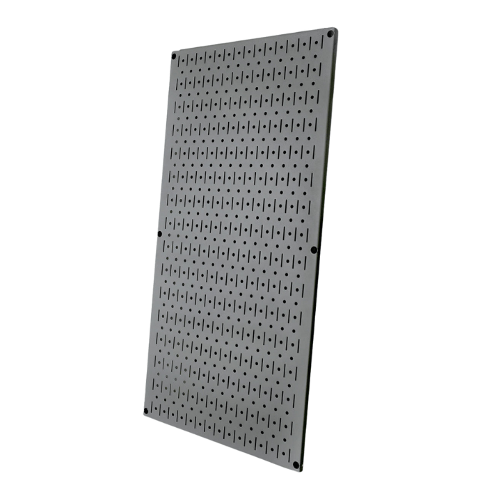 The gun mental grey variant of the Signature Series Textured Matte Metal Pegboard Panel