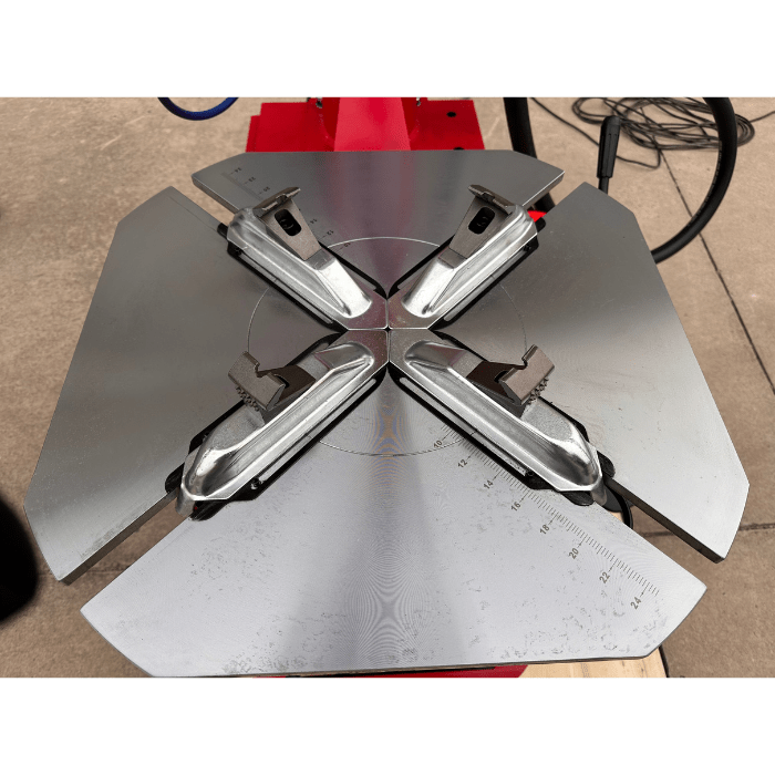 Top down view of on the wheel holder on the Katool T810 Tire Changer