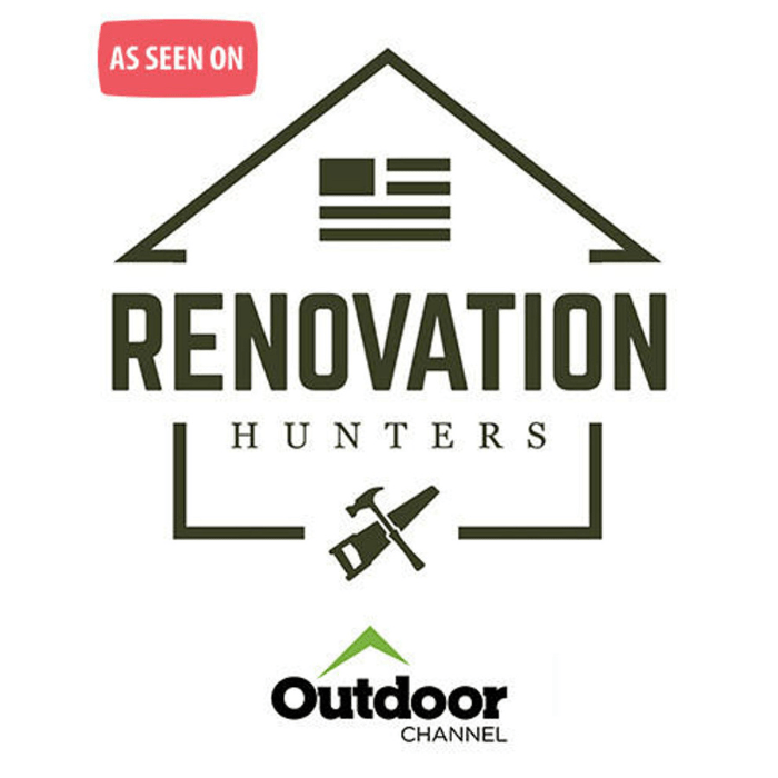 Trust badge for the Signature Series Textured Matte Metal Pegboard Panel - Vertical 32in x 16in showing how its been seen on the Renovation hunters