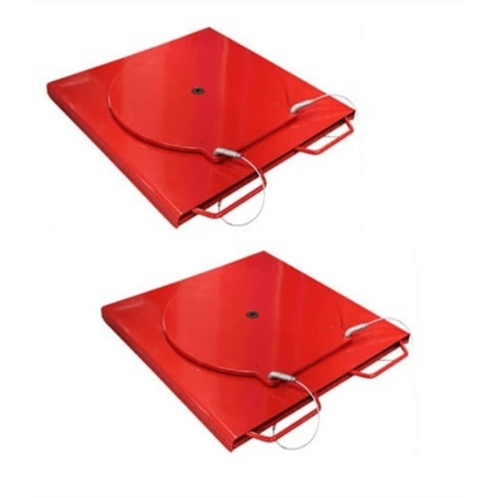 Turntables like these allow the Atlas PVL14OF-EXT alignment lift to handle precise front-end adjustments—perfect for shops offering four-wheel alignment on trucks and commercial vehicles.