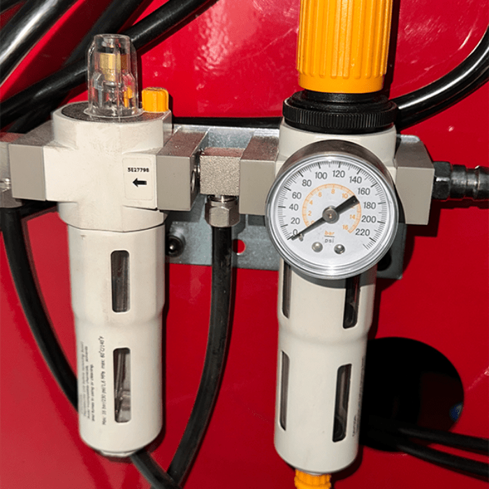 View of the Gauge on the Katool T855 Tire Changer