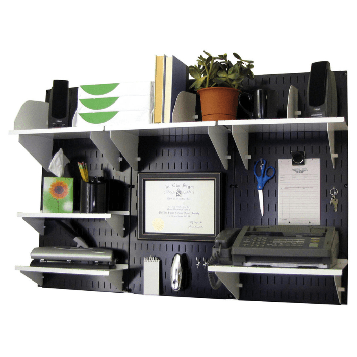 Wall-Mounted Home Office Wall Organizer Kit - Wall Panels with Accessories