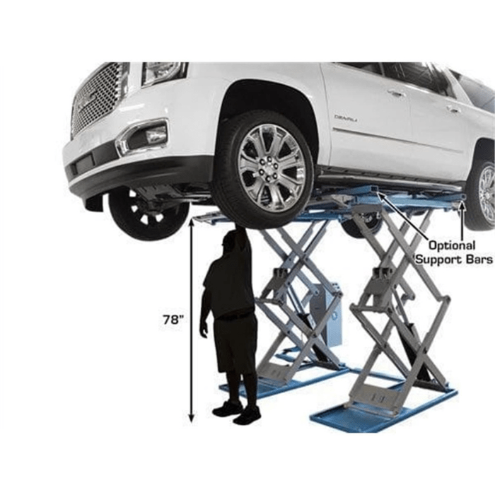 With a max lift height of 78 inches, the Atlas SLP9K gives techs full standing access underneath—ideal for inspections, undercarriage work, and general service on full-size vehicles.