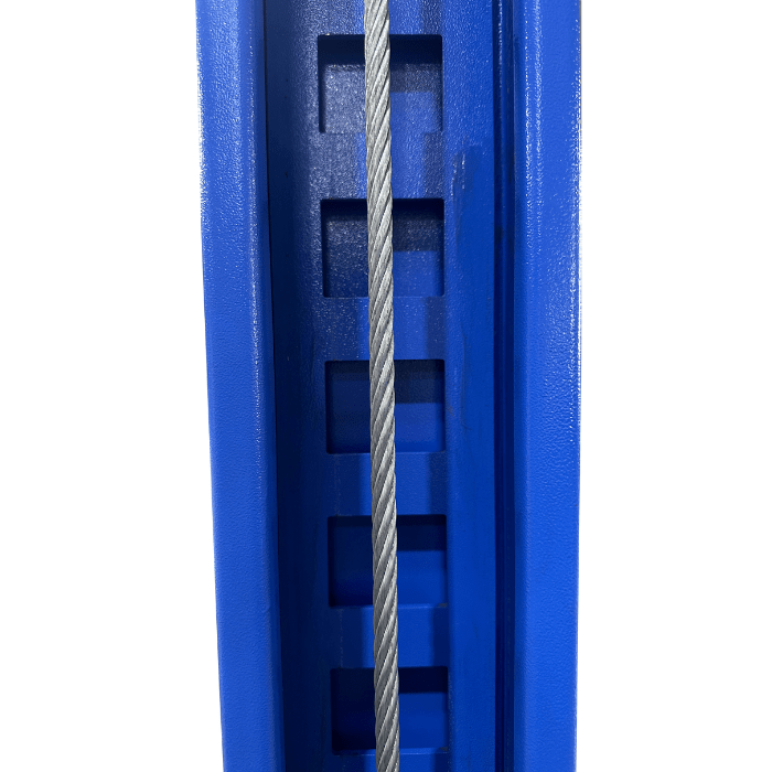 iDEAL FP14KAC-X 4 post car lift close-up of safety cable inside column
