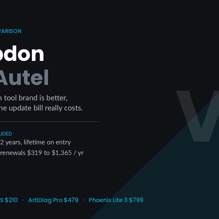 Topdon vs Autel scan tool brand comparison, update costs and pricing