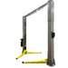 13,000 lb Triumph 2 post overhead auto lift NTO-13A front view showing adjustable lift arms and base plates