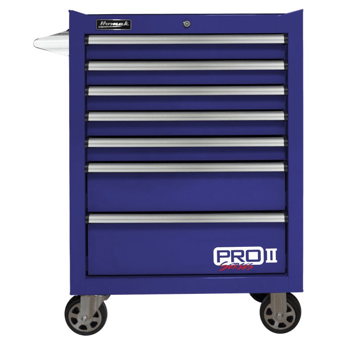 Homak 27" Pro II 7-Drawer Roller Cabinet in Blue