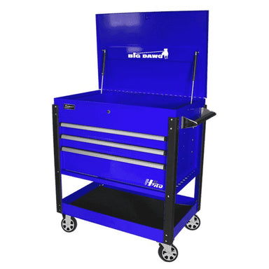 Homak 43" Big Dawg 3-Drawer Flip-Top Service Cart in Rally Sport Blue