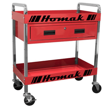 Homak 30-Inch 1-Drawer Service Cart with Removable Top Tray in Fury Red
