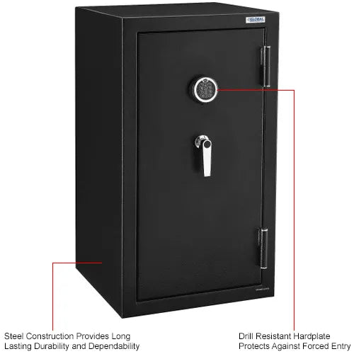 Global Industrial Burglary & Fire Safe, 2-Hour Fire Rating, Combo Lock