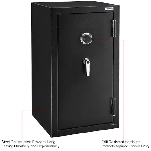 Global Industrial Burglary & Fire Safe, 2-Hour Fire Rating, Combo Lock