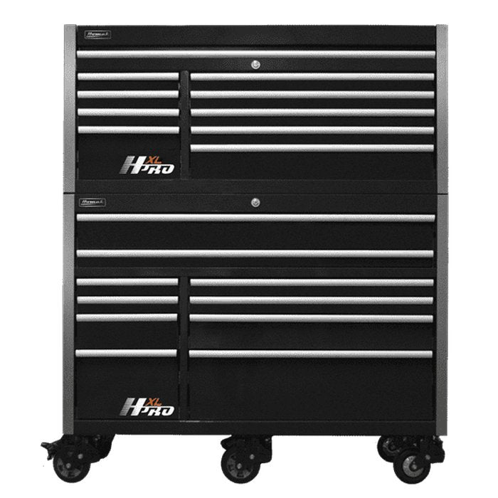 Homak 60" Big Dawg HXL Pro 10-Drawer Roller Cabinet with Stainless Steel Top in Black