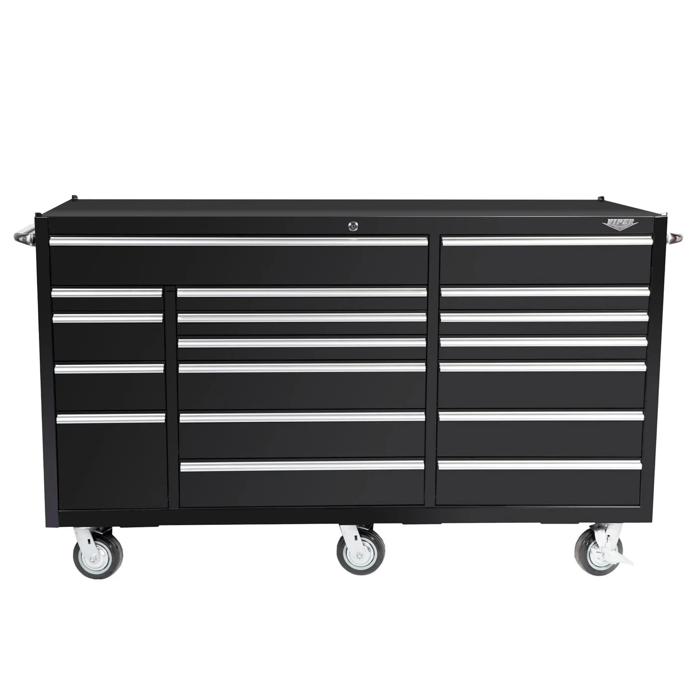 72 inch 18 drawer rolling tool cabinet in black finish