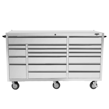 72 inch 18 drawer rolling tool cabinet in white finish